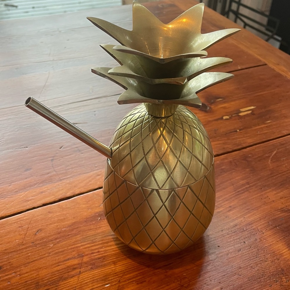 Drinking Pineapple with Straw